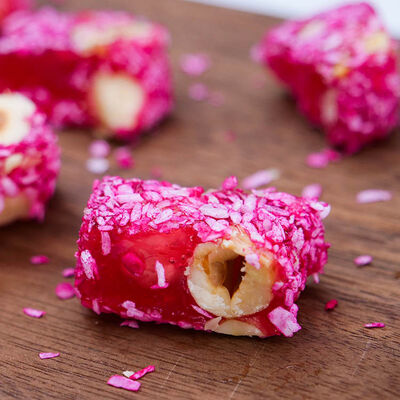 Rose Flavored Turkish Delight with Hazelnut , 16 Pieces Turkish Delight ...