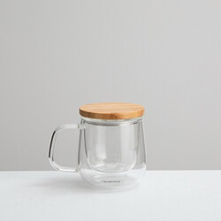 Reign Strainer Transparent Glass Cup - Thumbnail